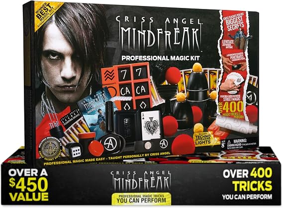 Criss Angel MINDFREAK Professional Magic Kit for Kids, Teens & Adults | 400+ Magic Tricks, Easy-to-Learn Tricks, Intermediate Kit