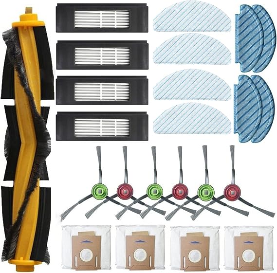 Accessories Kit for Yeedi Vac/Vac Max Vac 2 Pro Station Robotic Vacuum Cleaner, 1 Main Brush,6 Side Brushes,4 Hepa Filter,4 Disposable mopping Pad,4 Washable Mop Pads,4 Dust Bags (Set 3)