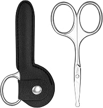 Eyebrow Scissors, 3.75 Round Tip for Safe Nose Hair, Mustache & Bikini Trimming, Premium Stainless Steel Small Scissors with Case