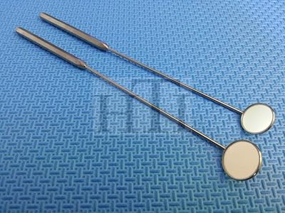 Set of 2 LARYNGEAL BOILABLE Hygiene Dental Mirrors with Handle #4#5 HTI BRAND