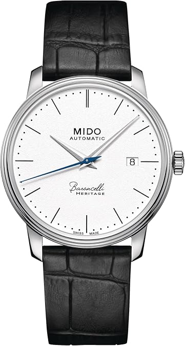 MIDO Baroncelli Heritage Gent - Swiss Automatic Watch for Men - White Dial - Case 39mm - M0274071601000