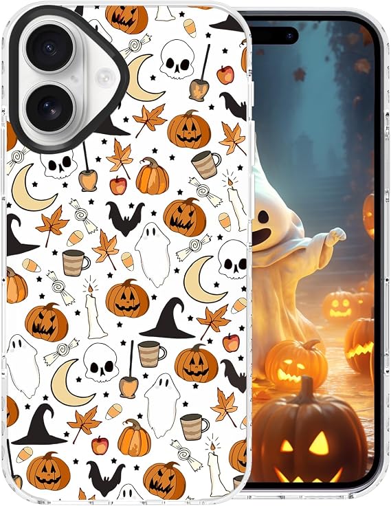 Halloween Case Compatible for iPhone 16 Plus Clear