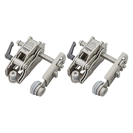 JessEm 04320 Clear-Cut STS Table Saw Stock Guides, Anti-Kickback Hold Down | Angled 304 stainless rollers on one-way bearings pull stock tight to the fence and lock to stop kickback