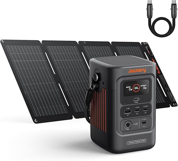 Jackery Explorer 240D Power Bank and 40W Solar Panel,256Wh | LiFePO4 Battery, 200W DC Output, Solar Charging Kit