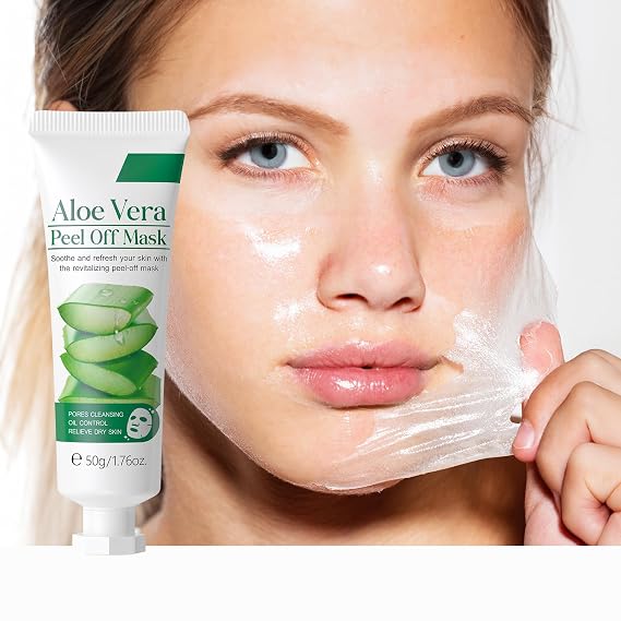 Aloe Vera Peel Off Face Mask, Cleansing Moisturizing Jelly Mask for Facials, Smooth Pores Cleasning Oil-control Enhance Skin Elasticity for Daily Skin Care, Valentine's Day Gift, 1.76oz
