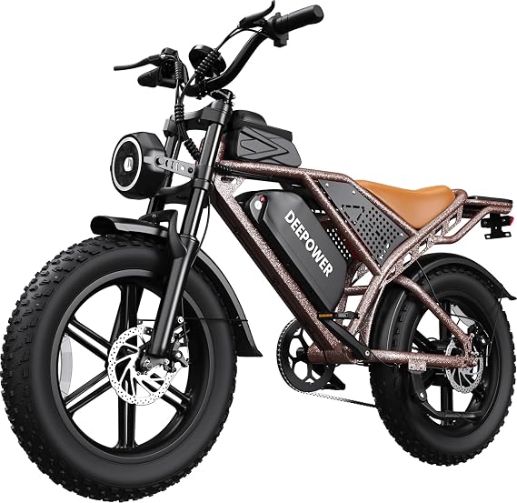 QS7 Electric Bike for Adults, 2000W Peak Power 28MPH E-Bike, 48V 20Ah/35Ah/60Ah Battery Options, 35180 Mile Range, 20 Fat Tire Ebike, 7-Speed All-Terrain Electric Bicycle