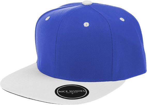 Classic Flat Bill Visor Blank Snapback Hat Cap with Adjustable Snaps