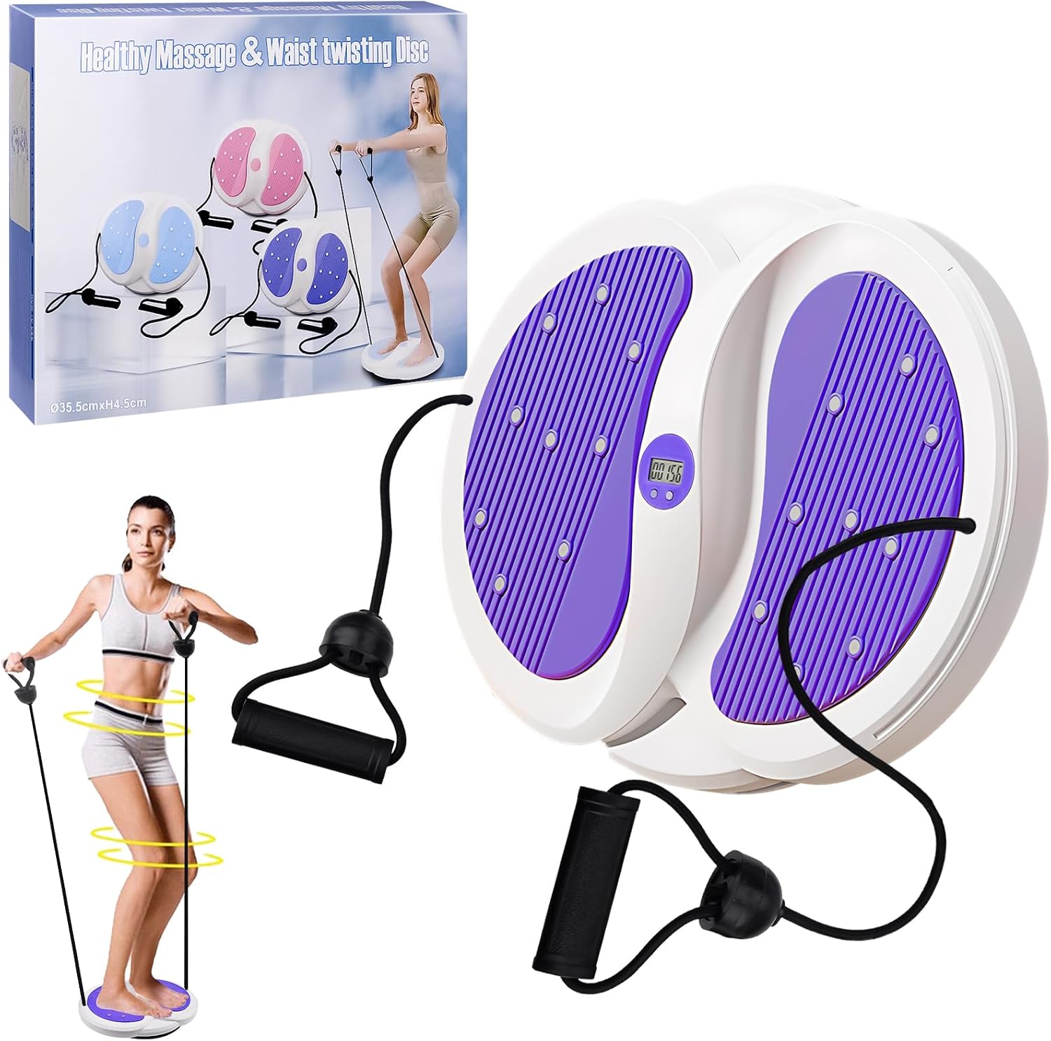 Waist Sculptor Machine Twister, Waist Twister Exercise Machine, Enlarged Waist Twisting Disc with with Handles, Exercise Equipment for Home, Twister Board for Women Weight LossBody Shaping