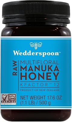 Wedderspoon Raw Premium Manuka Honey, KFactor 12, 17.6 Oz, Unpasteurized, Genuine New Zealand Honey, Non-GMO Superfood, Traceable From Our Hives To Your Home