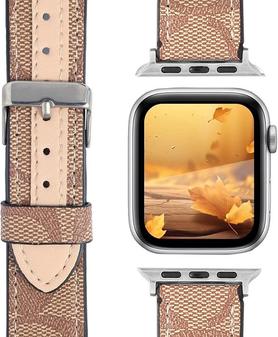 Apple Watch 11用プレミアムレザーバンド | すべてのiWatchシリーズ用デザイナーストラップ | 調節可能なファッションブレスレットリストバンド