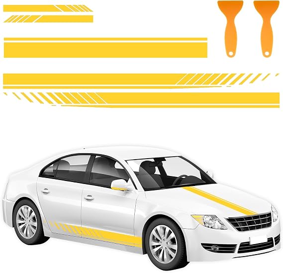 5PCS Car Hood Stripe Sticker,Racing Decal Stickers for Auto Body Side