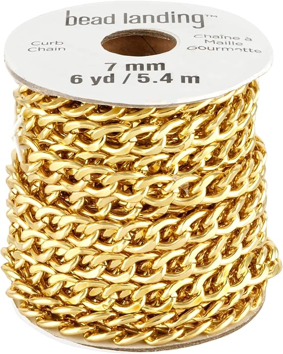 Bead Landing 6yd. Gold Curb Thick Chain