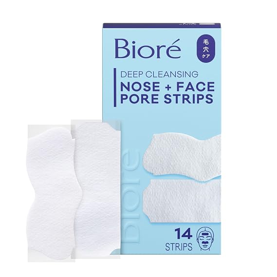 Biore Blackhead Remover Pore Strips, Deep Cleansing, Nose & Face, 14 ct