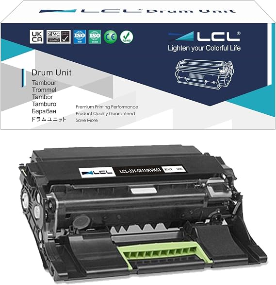 LCL Remanufactured Drum Unit Replacement for Dell 331-9810 331-9811 KVK63 for Dell B2360d B2360dn B3460dn B3465dn B3465dnf S2830dn S2830 Printer (1-Pack Black)