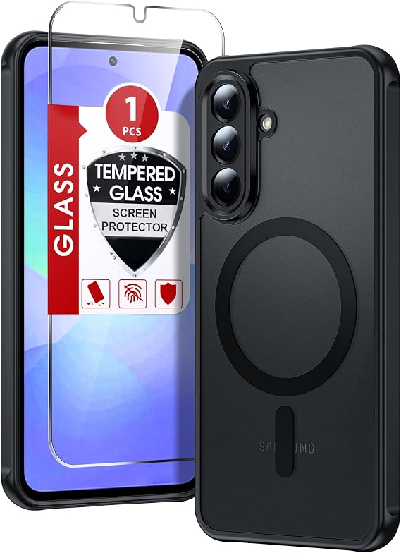 LeYi for Galaxy A36-5G Phone Case: Compatible for Samsung A36 5G Case [Mag-Safe Fit] with Screen Protector, Frosted Translucent Soft-Touch Skin & Military-Grade Protection Funda para A 36