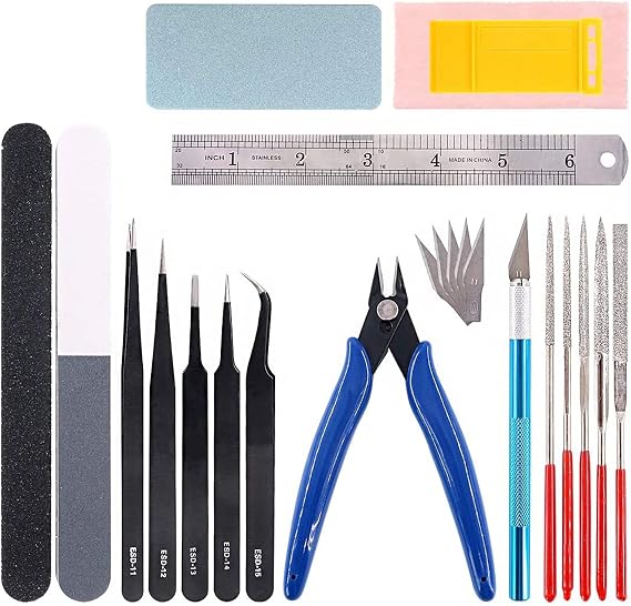 Keadic 26Pcs Modeler Basic Tools Craft Set Hobby Building Tools Kit Professional Modeler Basic Tools Craft Set for Basic Model Assembling