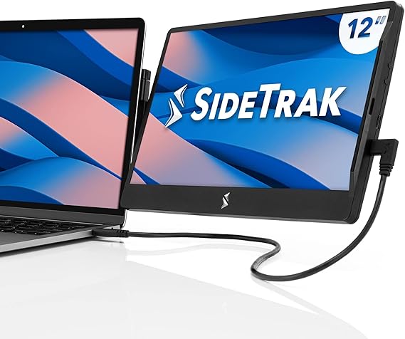 SideTrak Swivel 12.5" Portable Monitor for Laptop, Patented Swivel Hinge, Laptop Screen Extender | FHD Dual Screen w/Kickstand, USB or HDMI, Mac, PC, Chromebook Compatible (Single Monitor)