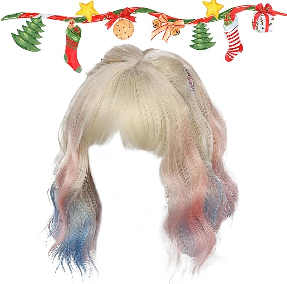 Human Curly Wigs Stylish Party Outfit Supplies