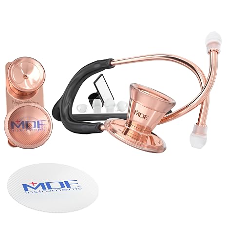 MDF Instruments, ProCardial Core Cardiology Stainless Steel Dual Head Adult-Pediatric Stethoscope with Adult Cardiology Bell Convertible Attachment,