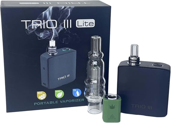 TRIO III Portable Herbal Vaporizer Dry Herb Vaporizer - Temperature Control, Quick Swapped Chamber, Pure Clean Vapor - (Water bubbler included)