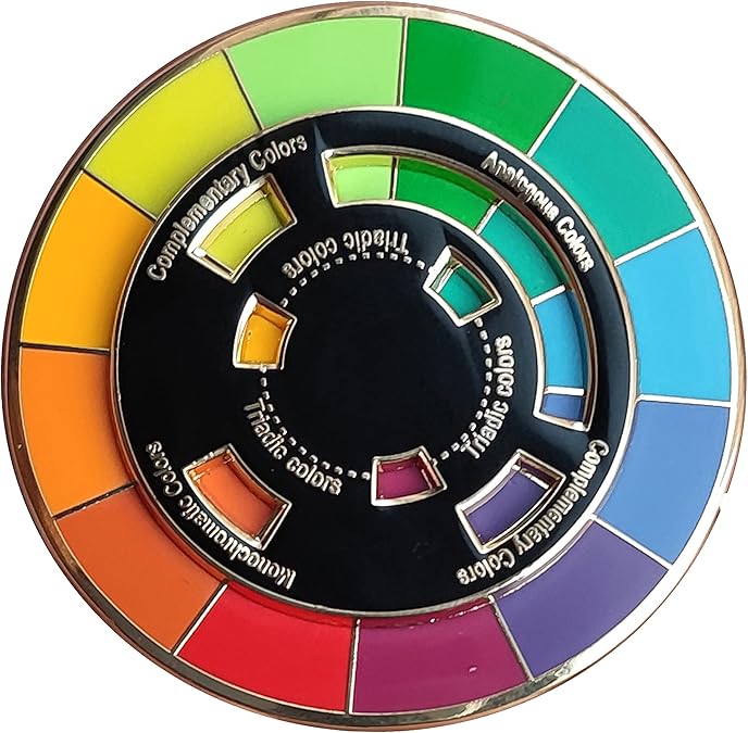 Creative Color Wheel Enamel pin, The Spinning Wheel Moves Nicely,Color Wheel Brooch