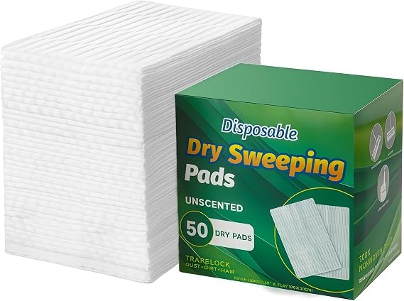 Dry Sweeping Cloths Disposable Mop Pads Floor Refills for Swiffer Standard Sweeper 7.87x11.81 Inch 50 Count