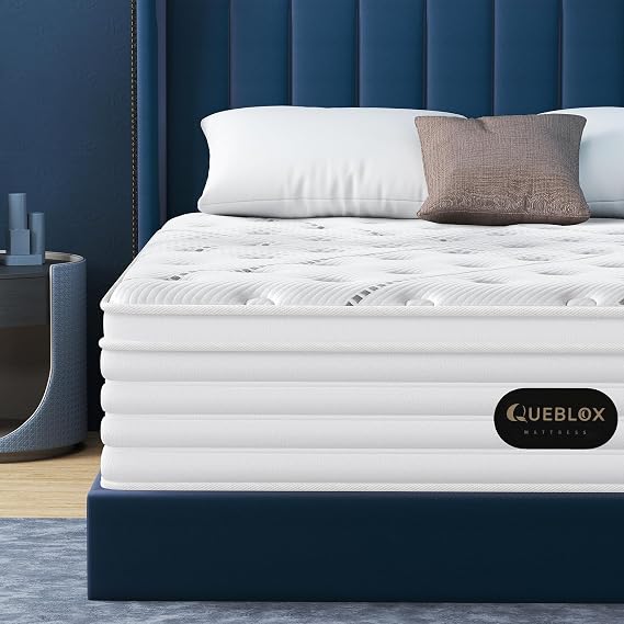 Queblox Single Mattress 3FT, 11Inch Memory Foam 7 Zone Orthopedic | Memory Foam、Soft Knitted Fabric、Medium Firm、Motion Isolation、White、90x190x28cm