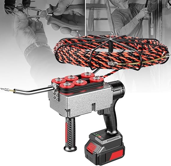 Automatic Wire Stringing Machine, Wire Cable Puller, 40m/Min Cordless Electric Stringing Wire Puller, For Construction Hydropower,30m-37500mah*2