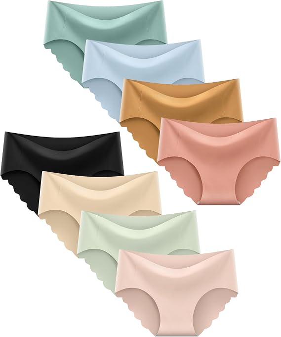 Boboking Teen Girls Seamless Underwear Tagless Soft Panties Full Coverage | Breathable and Lightweight no show undies 8 Pack