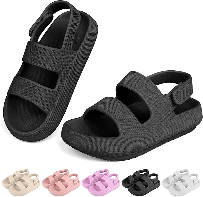 Kids Cloud Sandals Boys Girls Flat Slides Slip On Soft Sole EVA Sandals