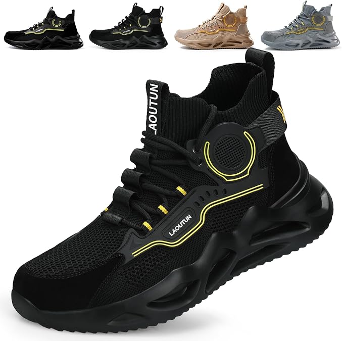 Steel Toe Cap Safety Trainers Mens Breathable Work Shoes