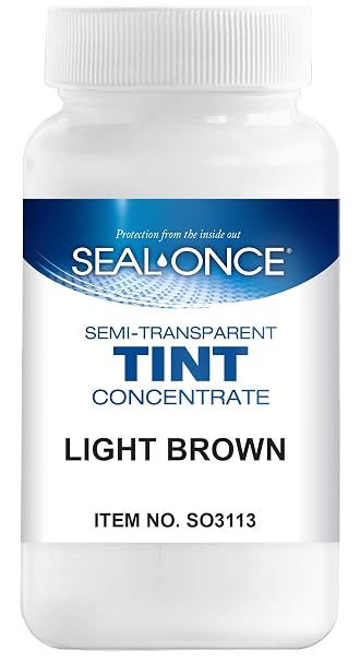Seal-Once 4 oz Light Brown Semi-Transparent Wood Color Tint for Wood, Covers up to 125 sq. ft., 2" x 2" x 4" Bottle