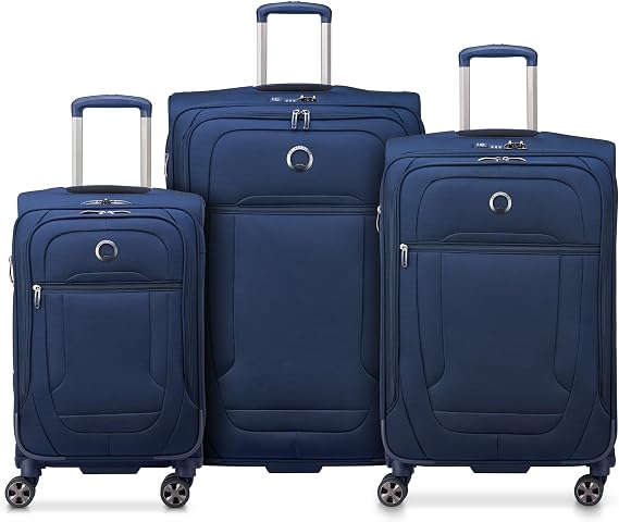 DELSEY PARIS Helium DLX, 3-Piece Set (20/25/29 Inch) Luggage, Navy Blue