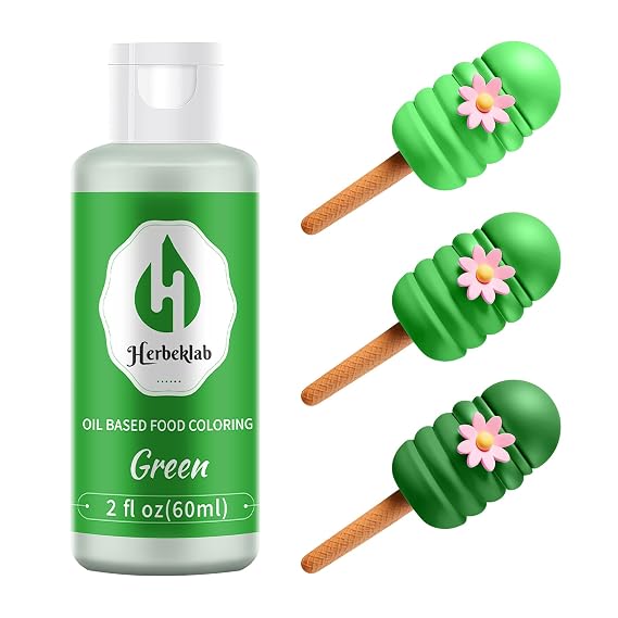 Green Oil Based Food Coloring 2 fl oz Professional Grade Concentrated Oil Food Dye for Melting Chocolate, Candy Melts, Cake Pops, Strawberries & Baking