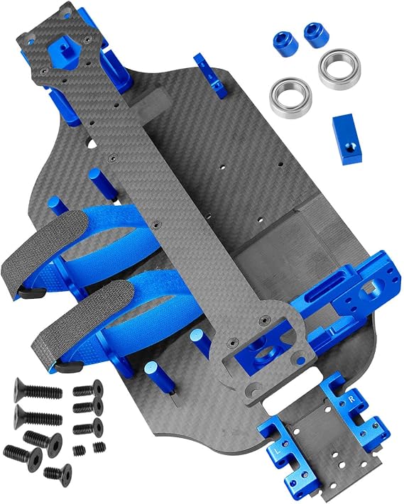 RC Carbon Fibre Chassis Protect Armor Skid Plate Guard Upgrades Part for 1/10 Slash 4WD 4X4 VXL,Chassis Protect Armor Hops Up,Navy Blue(TRA6808)