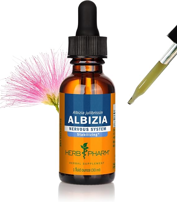 Herb Pharm Albizia Liquid Extract for Calm Mind & Nervous System Support, Vegan Albizia Bark Tincture, Herbal Support for Emotional Wellness, Non-GMO, Gluten-Free, Up to ~3 Week Supply, 1 oz*