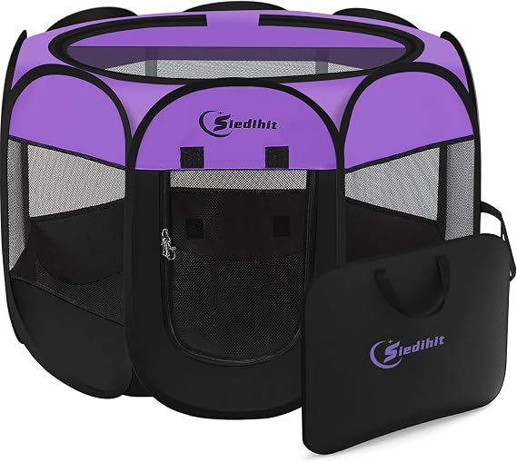 Siedihit Dog Cat Playpen, Puppy Pet Playpen, Small Dogs Tent Crates Cage