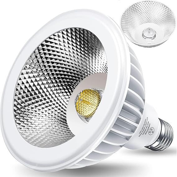 BRIM COSMO Plant Growing Light, LED, Full Spectrum, High PPFD, High Power Factor, High Color Render, LED Light for Plants, Energy Saving, Long Life, E26 Base, Reflector & Luminous Lens, 22W WH, White Type 5800K