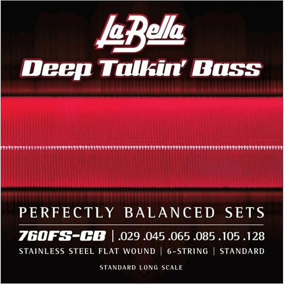 La Bella 760FS-CB Deep Talkin' Bass Stainless Steel Flat Wound - Standard Long Scale Bass Guitar Strings 29-128