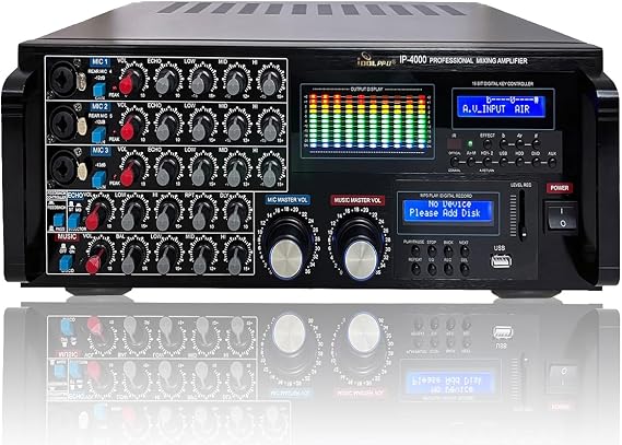 IP-4000 3000W Recording/Bluetooth/HDMI/ARC/Optical Professional Console Mixing Amplifier