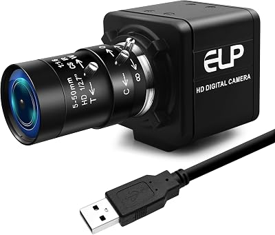 4K USB Camera 10X Optical Zoom Webcam Built-in Microphone for Video Conference Live Streaming IMX317 Sensor 2160P 30FPS Webcamera with 5-50mm Varifocal Lens for PC Laptop Raspberry Pi