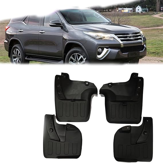 4PCS Car Mudguards Cladding Splash Durable Flaps Mudflap Wheel Flap Accessories For T&oyota For Fortuner SW4 2016~2019 Mud Flaps