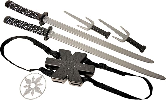Fun World Adult Ninja Double Sword Set Black/Silver