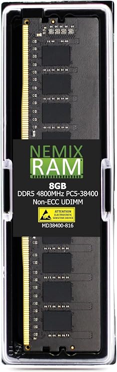 NEMIX RAM 8GB (1X8GB) DDR5 4800MHz PC5-38400 1Rx16 1.1V CL40 288-PIN Non-ECC UDIMM Unbuffered Memory Compatible with Samsung M323R1GB4BB0-CQK