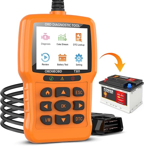 Beaspire OBD2 Scanner Diagnostic Tool, Check Engine Light Code OBD2 Reader with Reset, I/M Readiness, Battery Tester, Mode 6, Mode 8, Plug & Play, Multilingual, Support All Vehicles After 1996