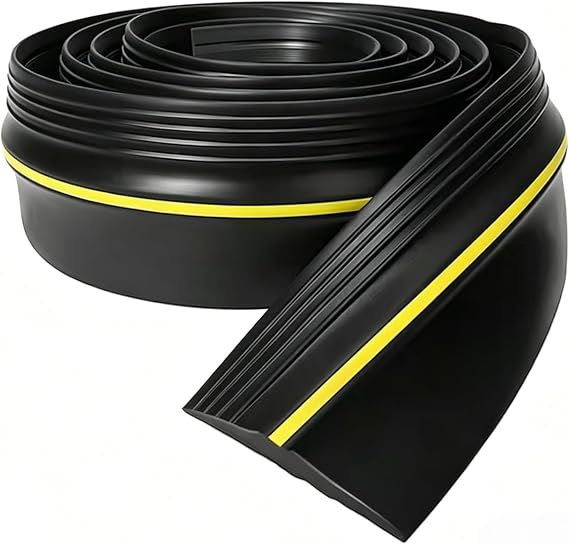 Universal Garage Door Threshold Seal Strip, 20 ft. Black Weatherproof Rubber Seal Strip Installs Easily for Garage Door Top and Side Seal