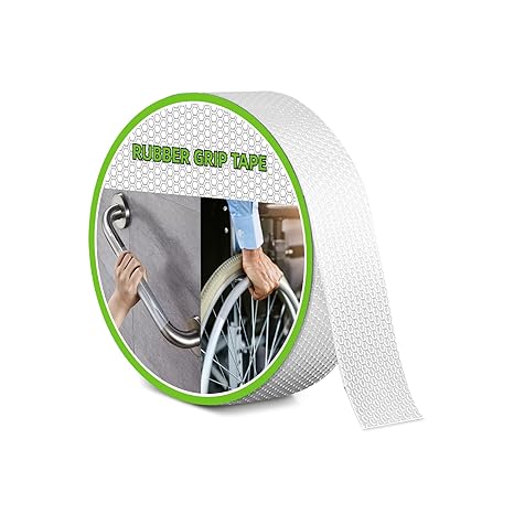 Aobrill Rubber Grip Tape, Non Slip Tape, Clear, 1In x 6.6Ft | Enhanced Textured Super Strong Adhesive for Secure Hold & Friction-Ideal for Tools, Gadget