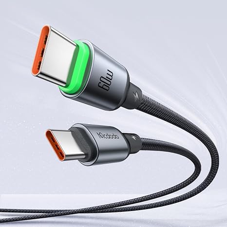 MCDODO CA-6872 Type-c Type-c 60W PD Hızlı ŞarjE-Marker Çipli Easy Series Örgü Kablo Siyah 3m
