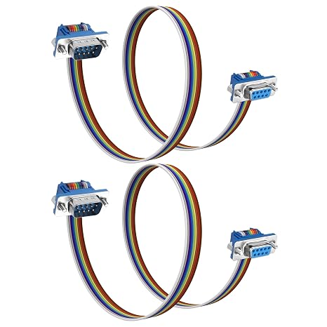 DB9 Serial Extension Cable RS232 DB9 Male to Female Straight Through Serial Cable DB9 9-Pin COM Port Serial Cable for PC Modem PDA 1.6FT/50CM (Male to Female DB9 Connector)