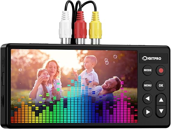 VHS to Digital Converter 3.0, 5 HD Video to Digital Recorder, Convert Video & Audio from Analog VCR, DVR, DVD, Hi8, Mini DV, Camcorder Cassette Tapes (Tapes/DVD Player Needed)